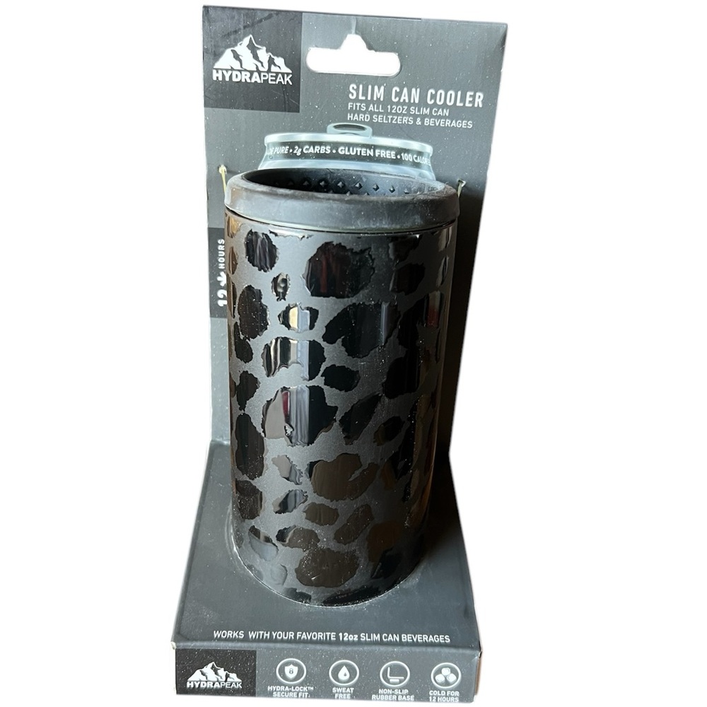 Black Leopard HydraPeak Slim Can Cooler